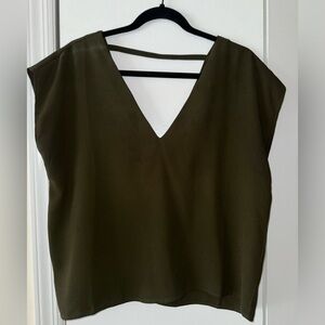 Forever 21 Green V-Neck Blouse